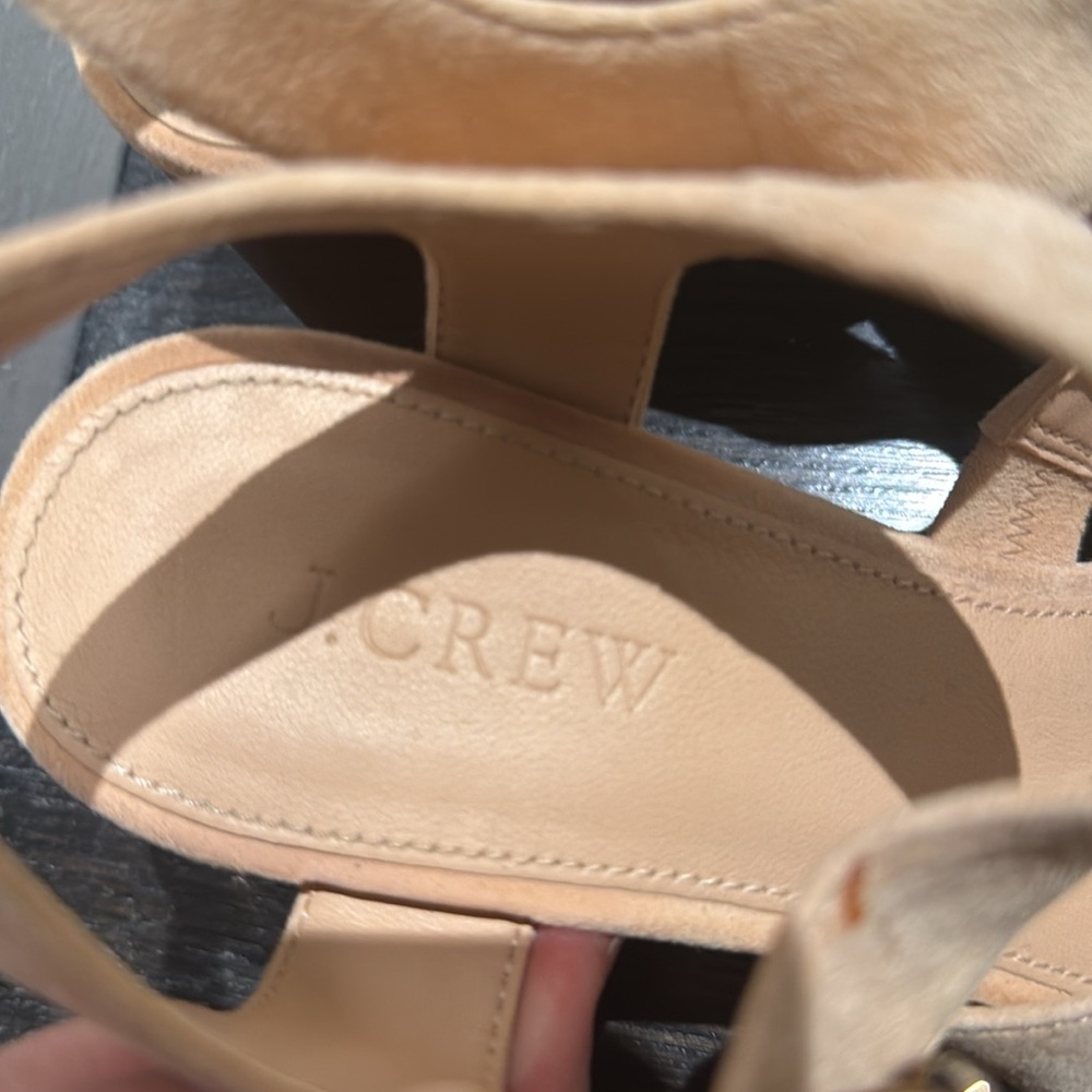 Jcrew Summer Sandals with Heel in Cream Suede Size 8 Excellent Condition! - Picture 5 of 6